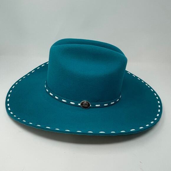 Charlie 1 Horse Bucksnort Turquoise Cowboy Hat 6 3/4 - Picture 4 of 10